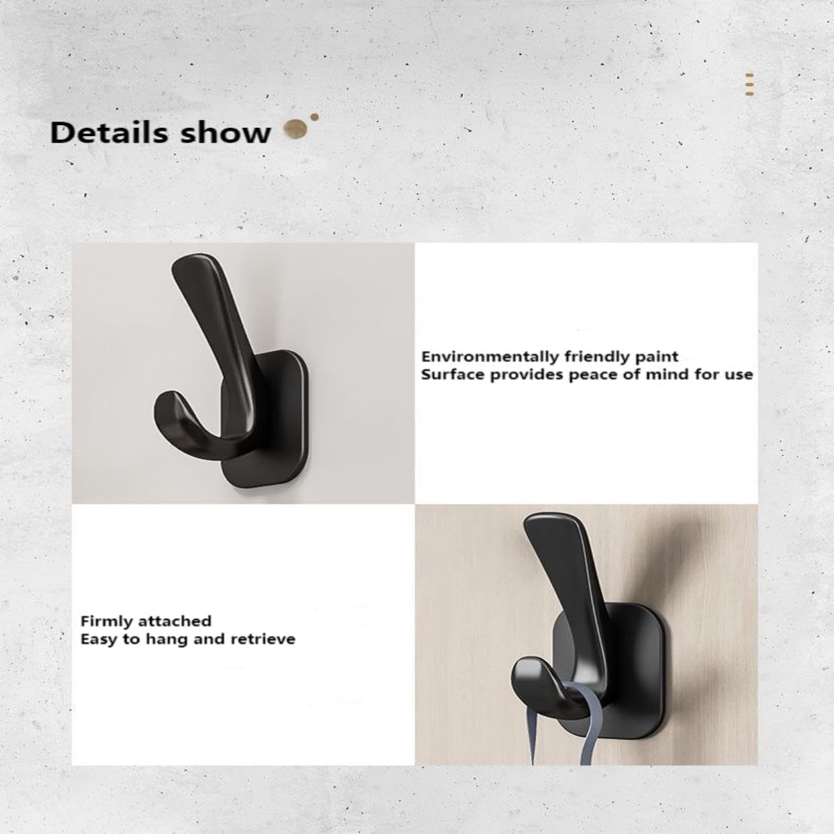 Nepartak Matte Black Aluminum Alloy Coat Hooks