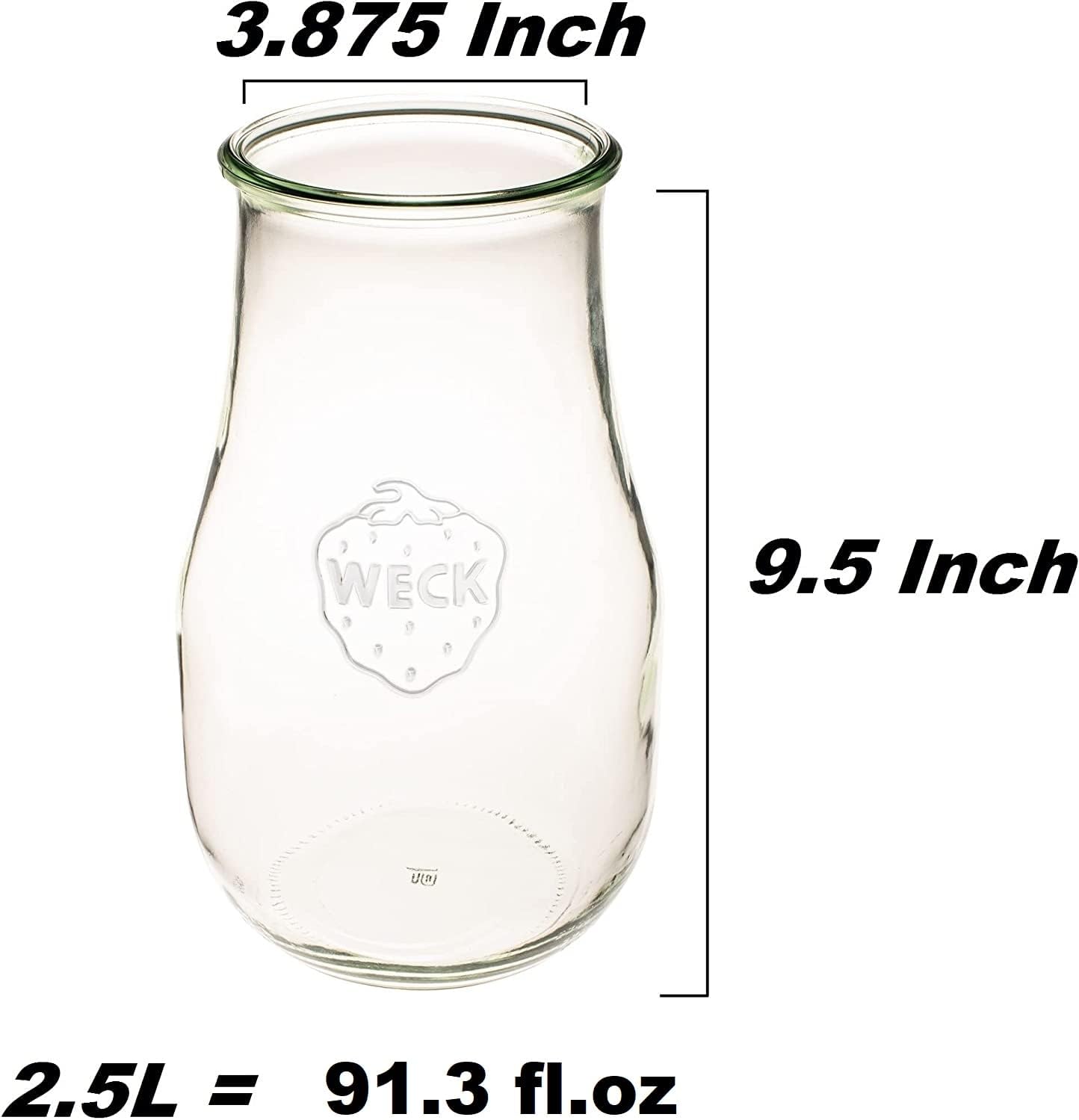 Weck Tulip 25L Sourdough Starter Jar with Glass Lid