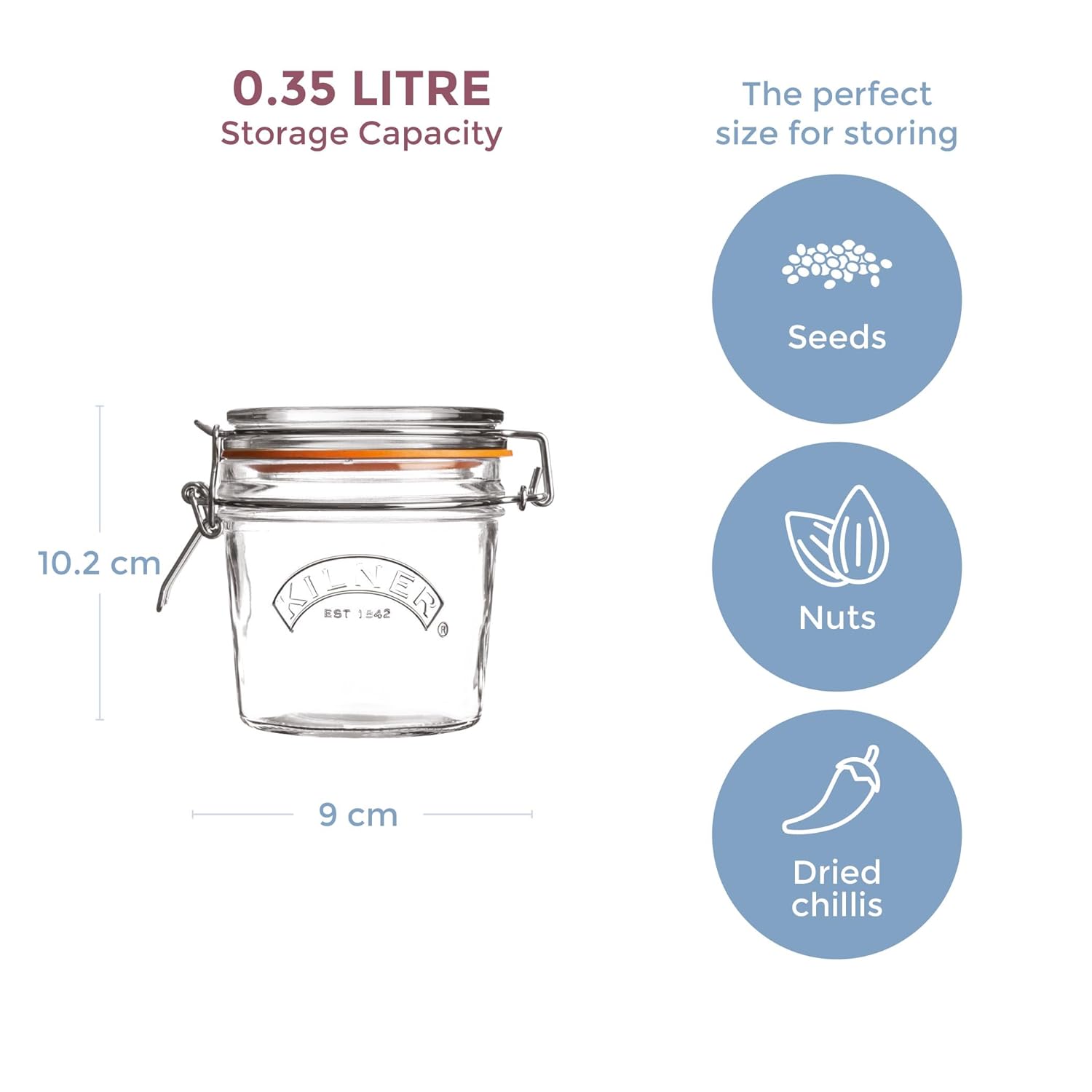 Kilner Round Swing Top Glass Jar 12 oz 1