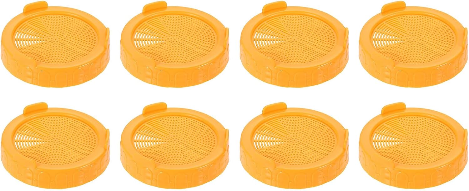 Uxcell 8 Pcs Sprouting Lids for Mason Jars - 86mm Wide Mouth