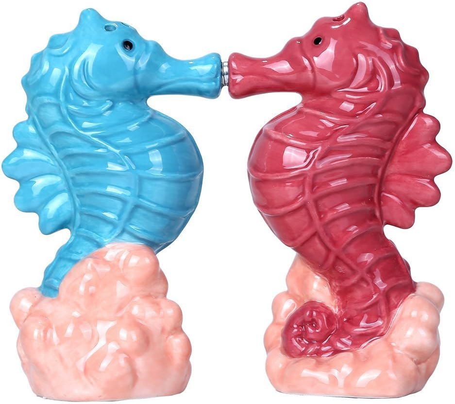 Pacific Giftware Seahorses Ceramic Salt Pepper Shaker Set