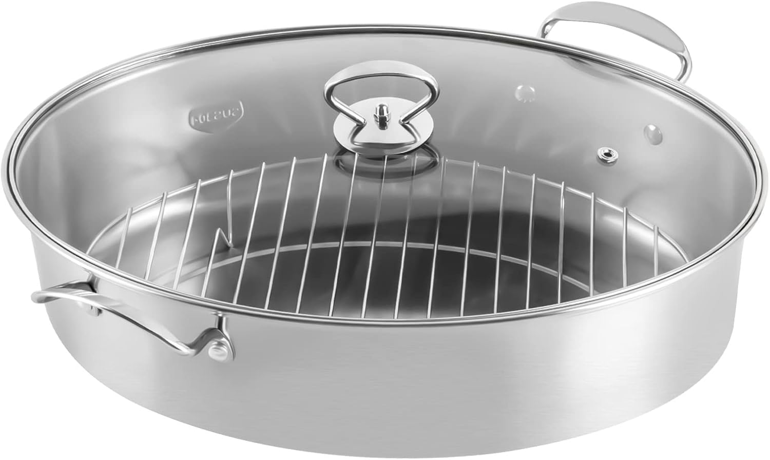 DYRABREST Fish Steamer with Rack and Ceramic Plate