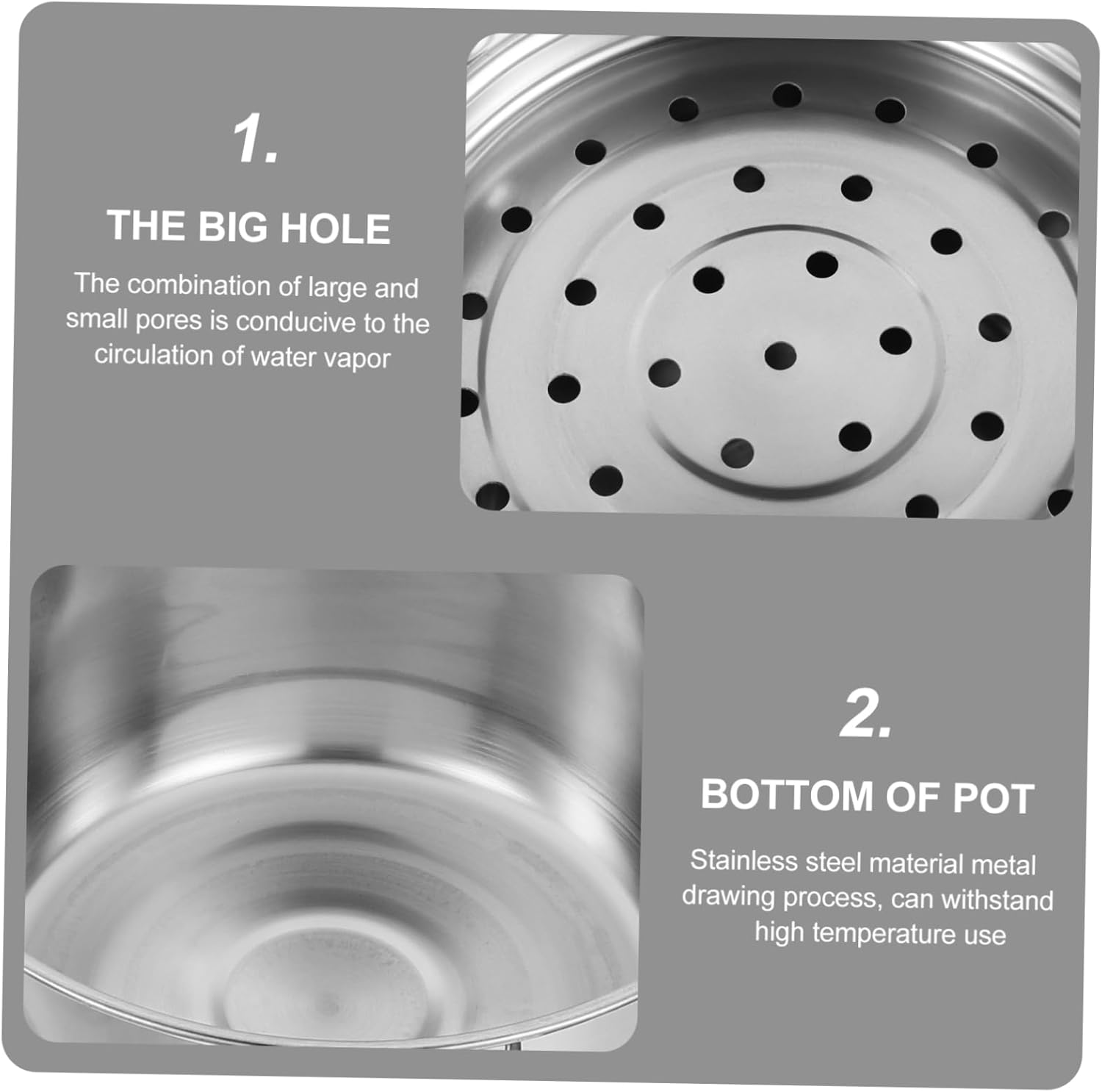 BRIGHTFUFU Food Grade Stainless Steel Steamer for Stove Top and Induction Cooker