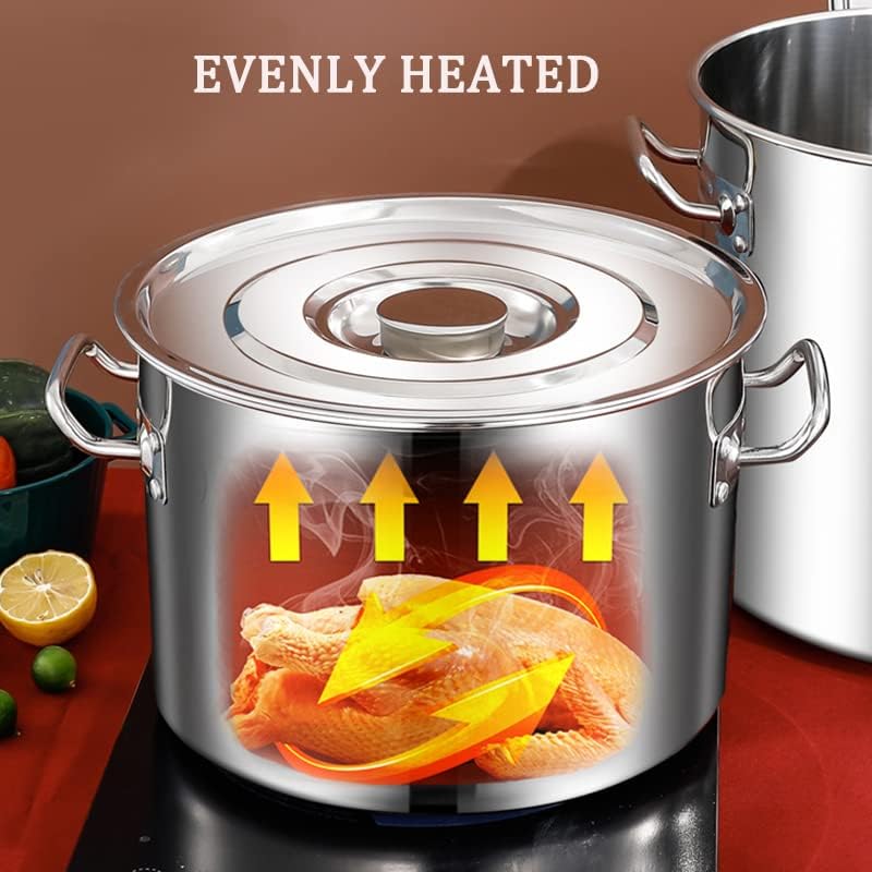 AIZYR 27QT Stainless Steel Stock Pot with Basket and Lid