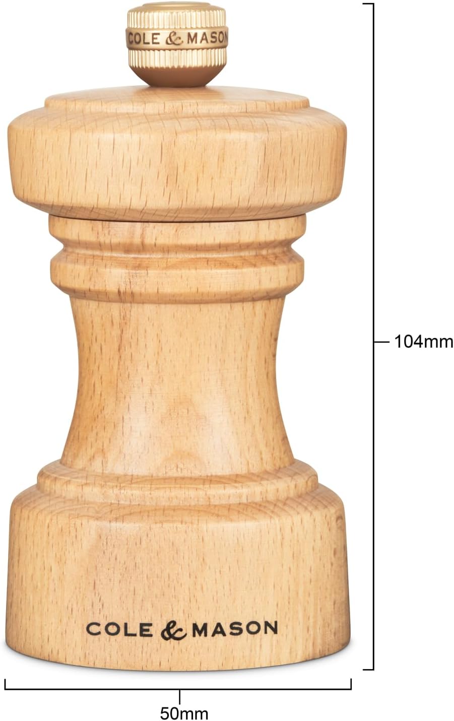 Cole Mason Hoxton Mill Table Pepper Grinder 4 Natural Beech