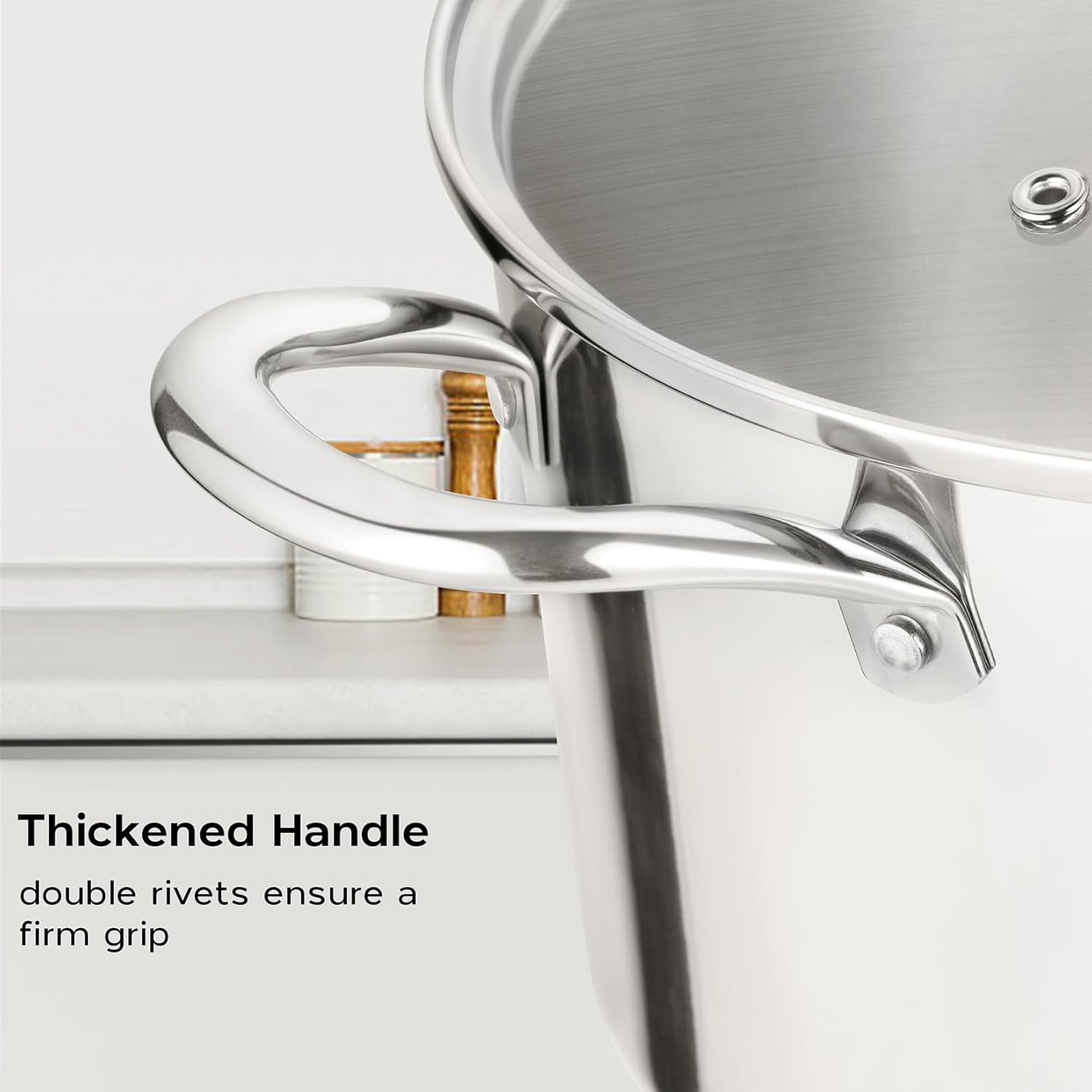 Onader 6 Quart Stockpot with Lid and Tri-Ply Induction Base