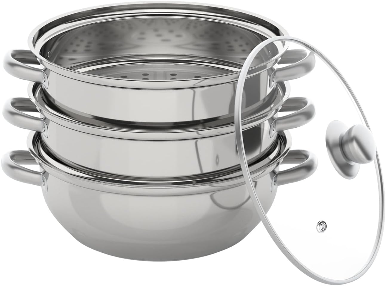 Bitodd 3 Tier Stainless Steel Steamer Set