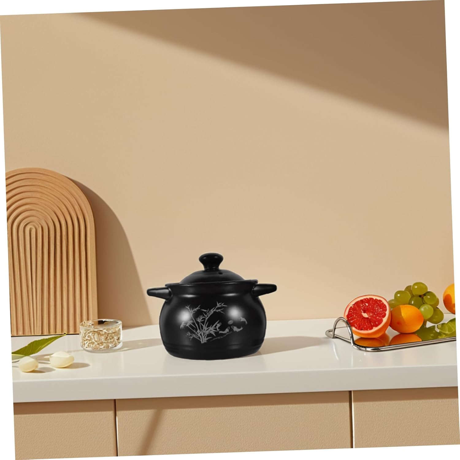 Hemoton Ceramic Stockpot 18L with Lid