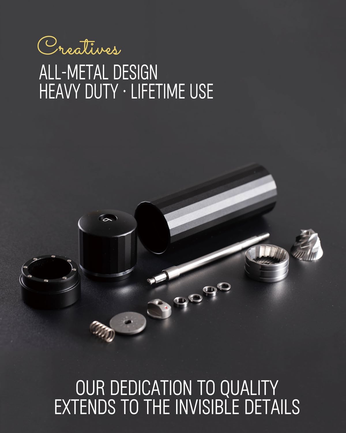 Hotqilin Heavy Duty Metal Pepper Mill with Adjustable Coarseness