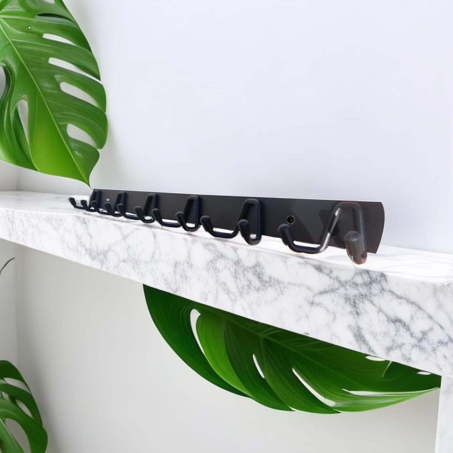 AOLZUNK Heavy Duty Wall Mounted Coat Rack with Towel Hooks and Robe Hangers