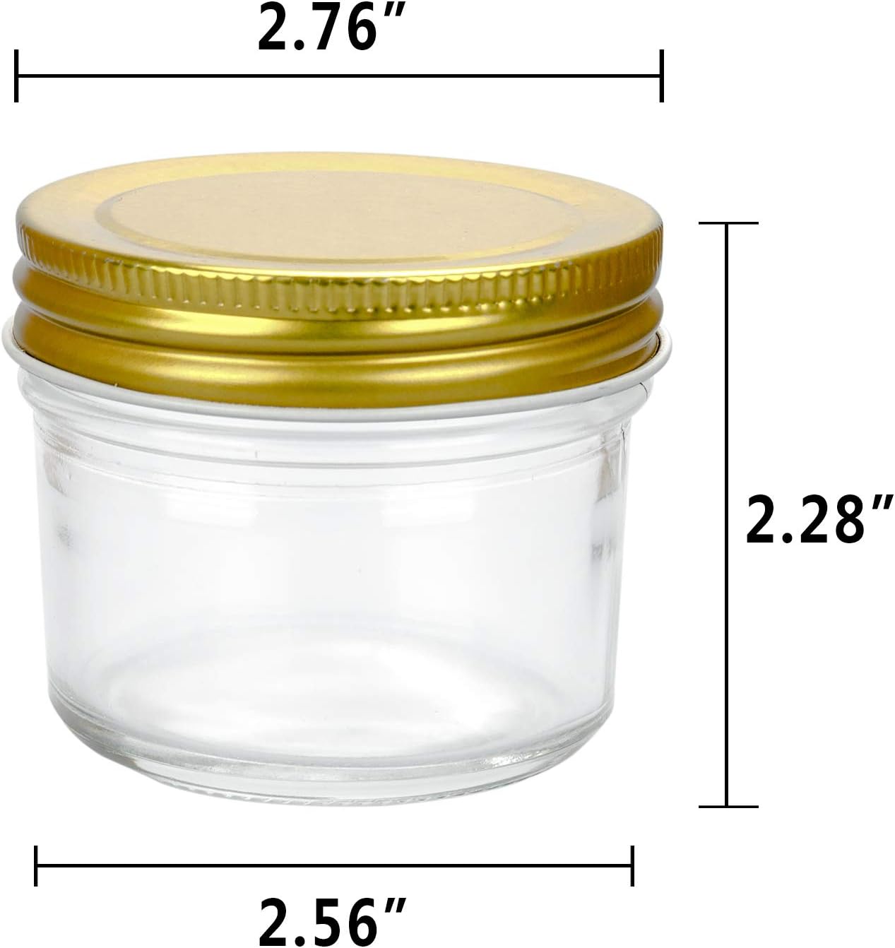Encheng 4 oz Clear Glass Jars with Golden Lids 40 Pack 1