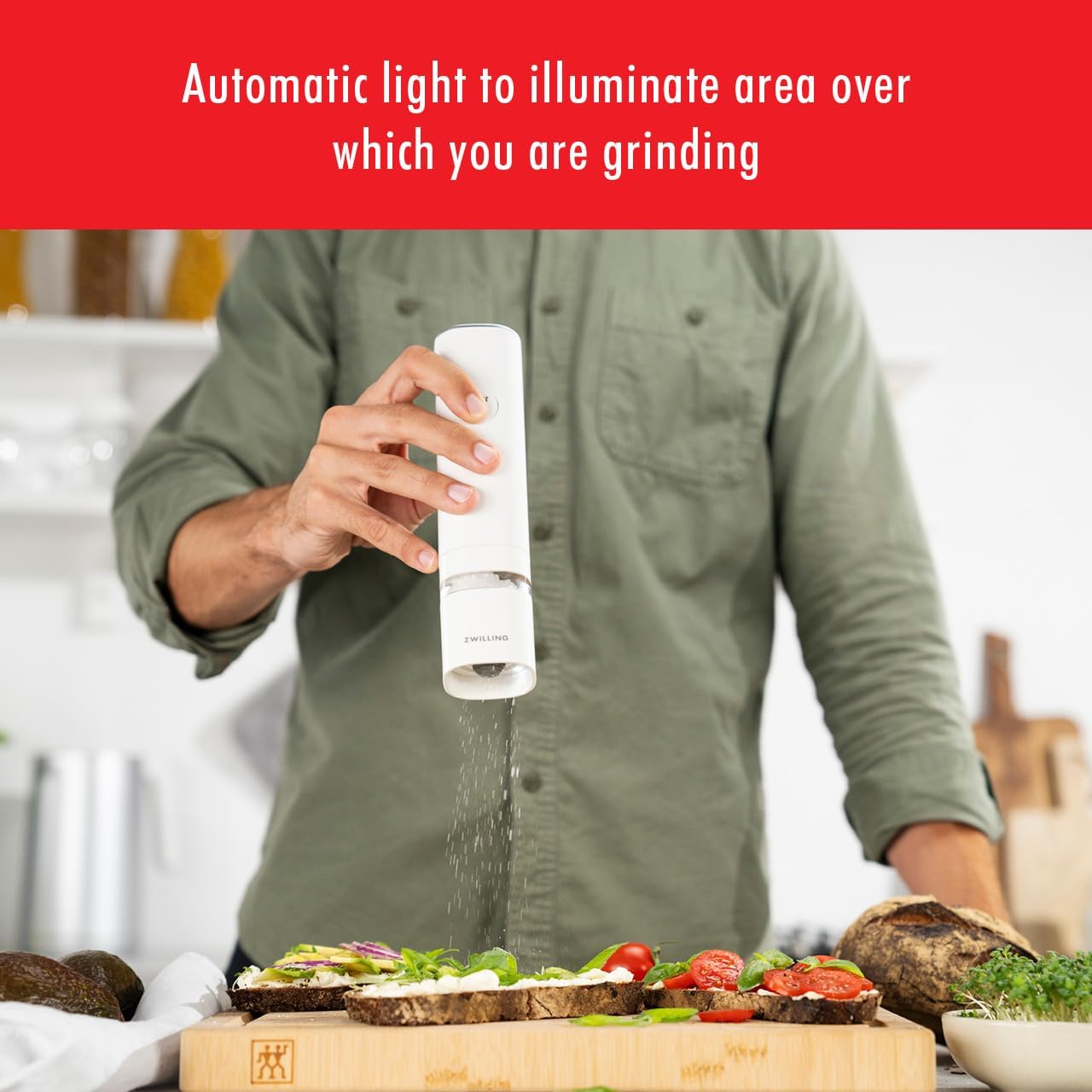 ZWILLING Enfinigy Electric Salt Pepper Mill - White