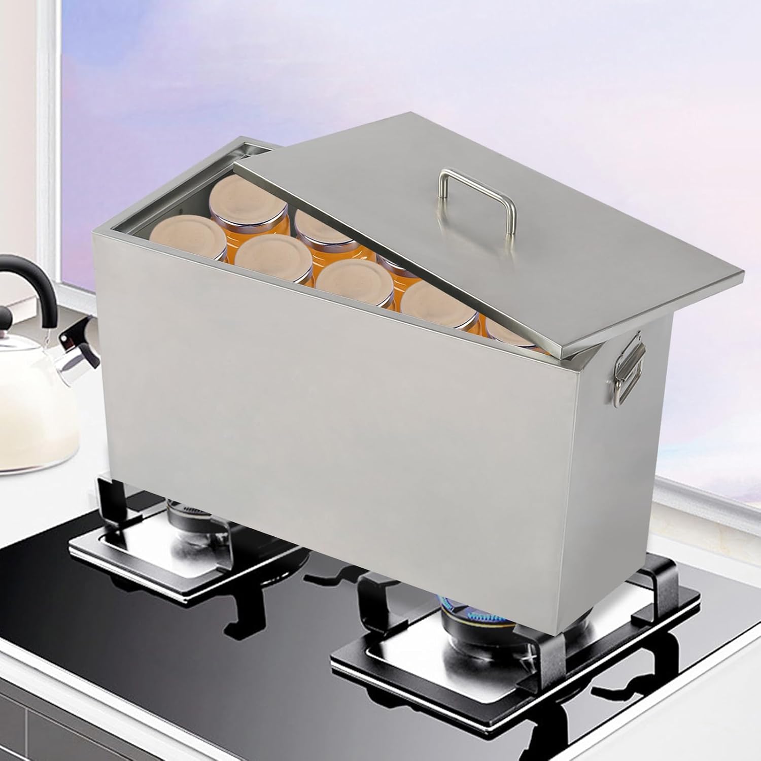 DYRABREST 50L Stainless Steel Stock Pot with Canning Racks