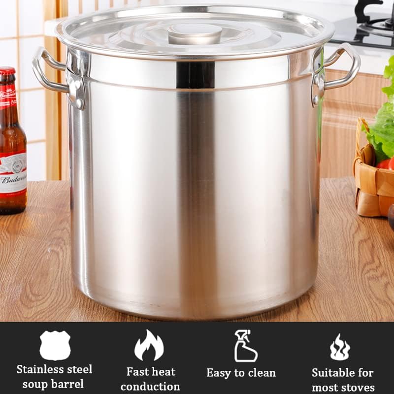AIZYR Heavy Duty Stock Pot with Steamer Basket - 27Qt 45Qt 63Qt 1