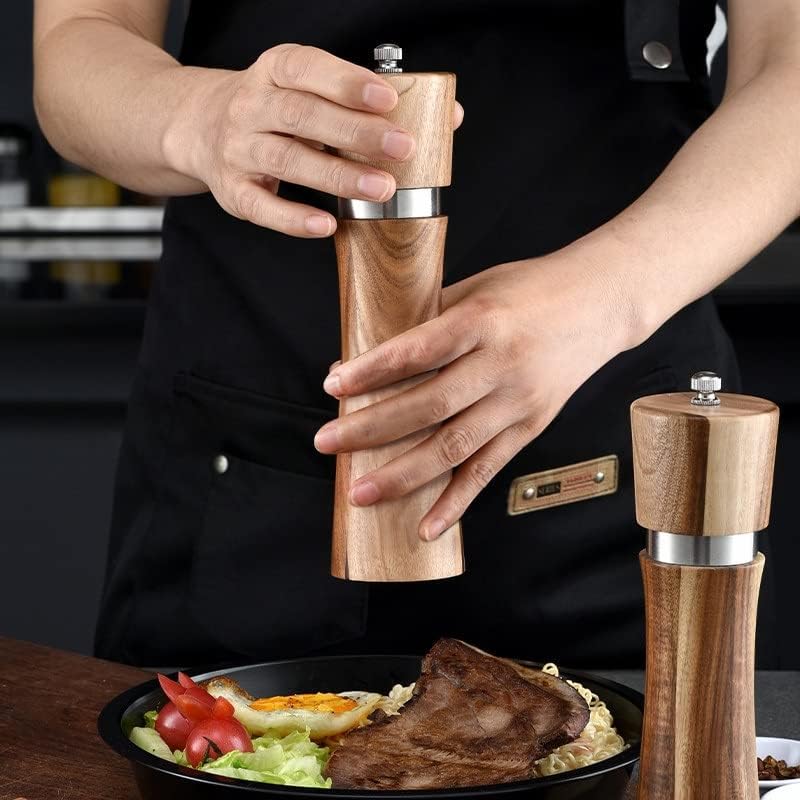 YVLVU 6810 Inch Wooden Pepper Grinder Set