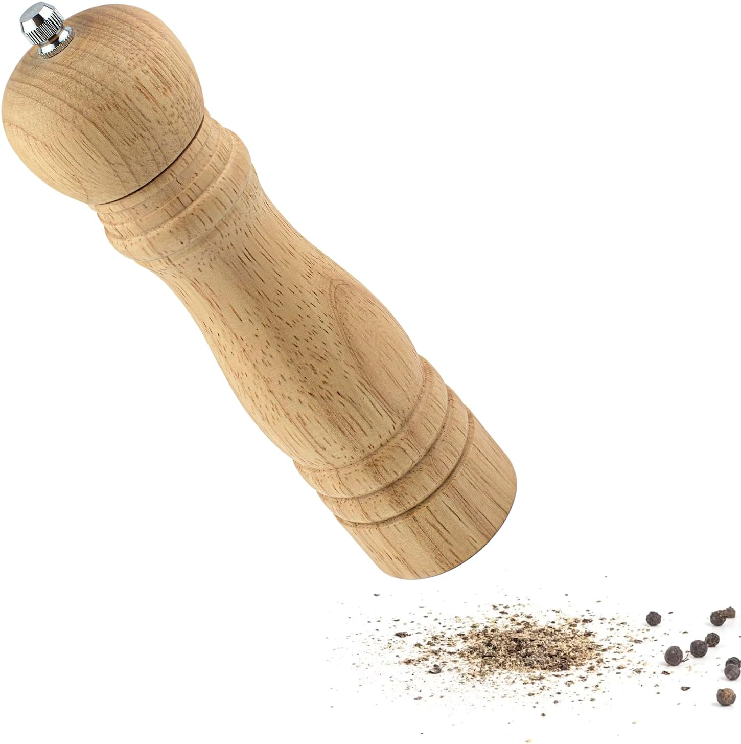 BNYD Wooden Pepper Mill with Adjustable Grind