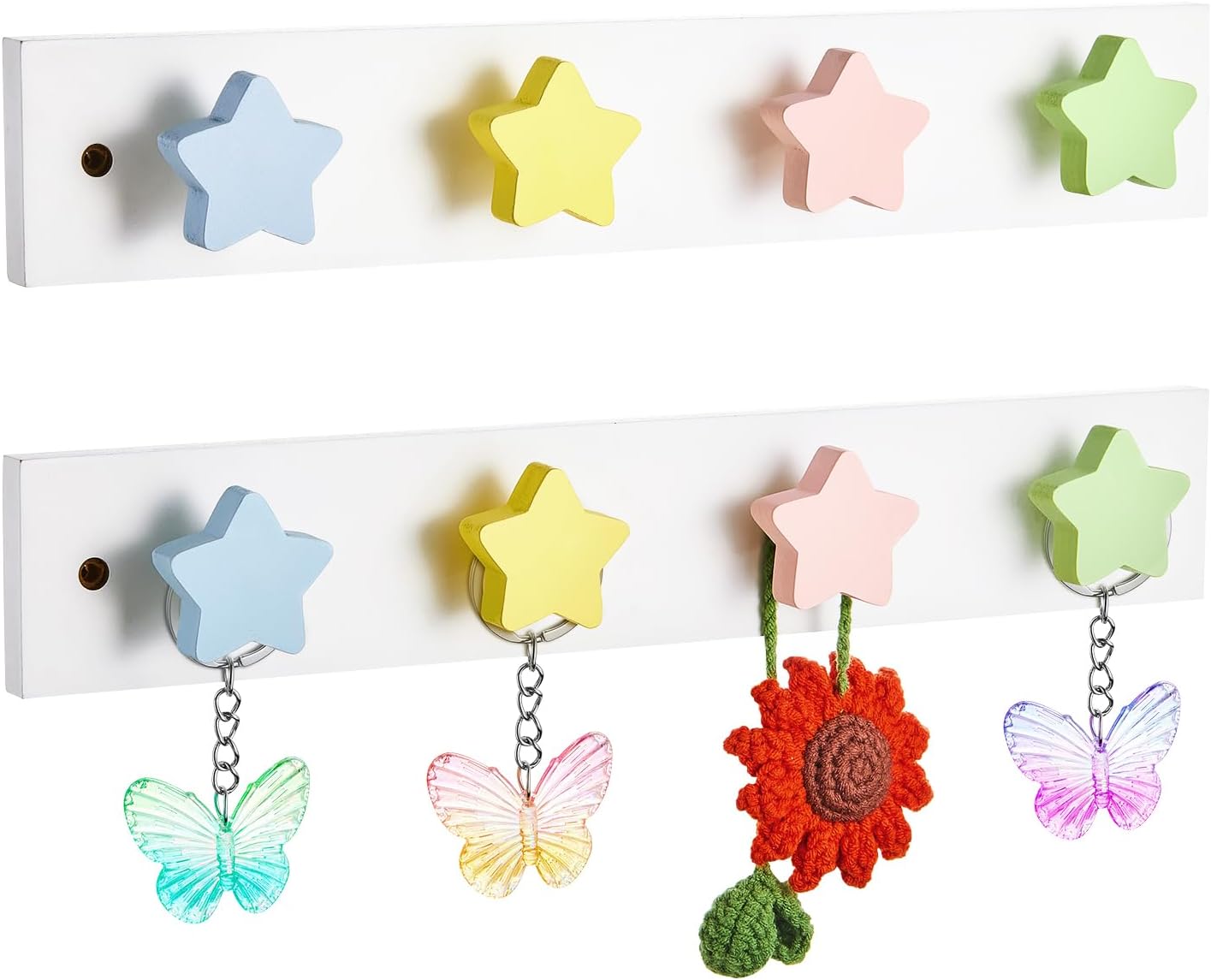 Suzile 2 Pcs Wall Hooks for Kids Coat Rack