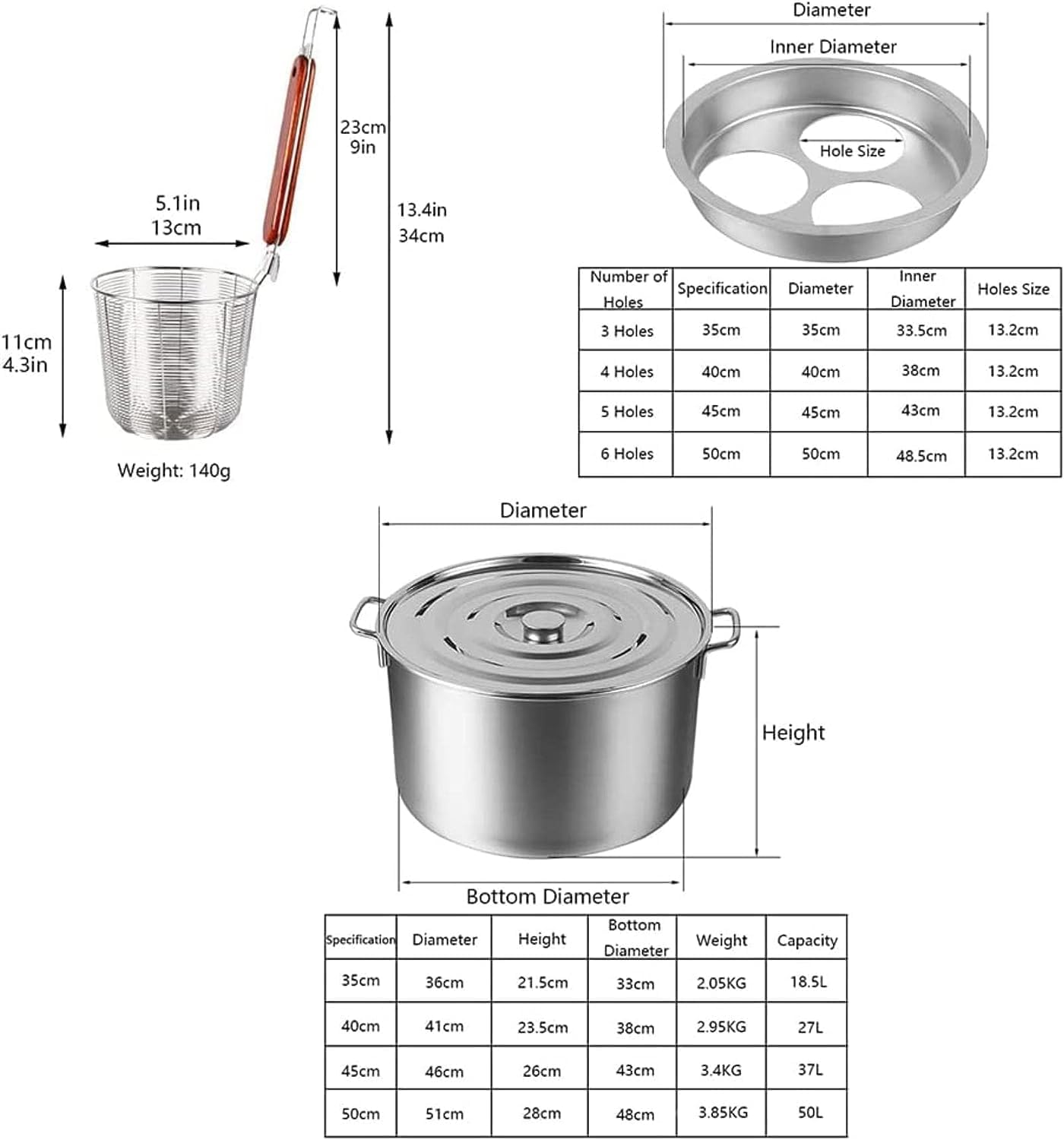 LEIXIUSM Pasta Pots Set with Strainer Basket