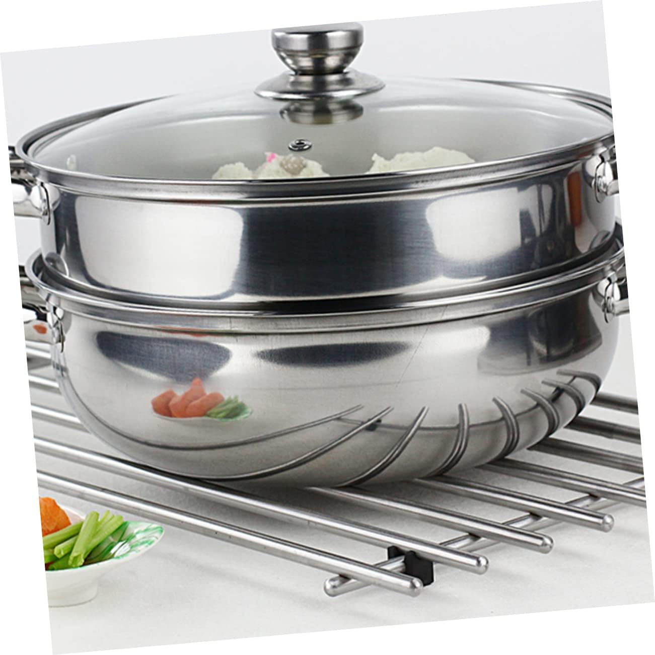 GRIRIW 3 Layer Steam Pot Multifunctional Steamer