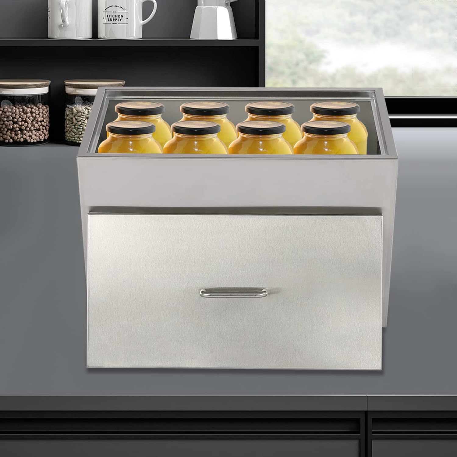 DYRABREST 50L Stainless Steel Stock Pot with Canning Racks