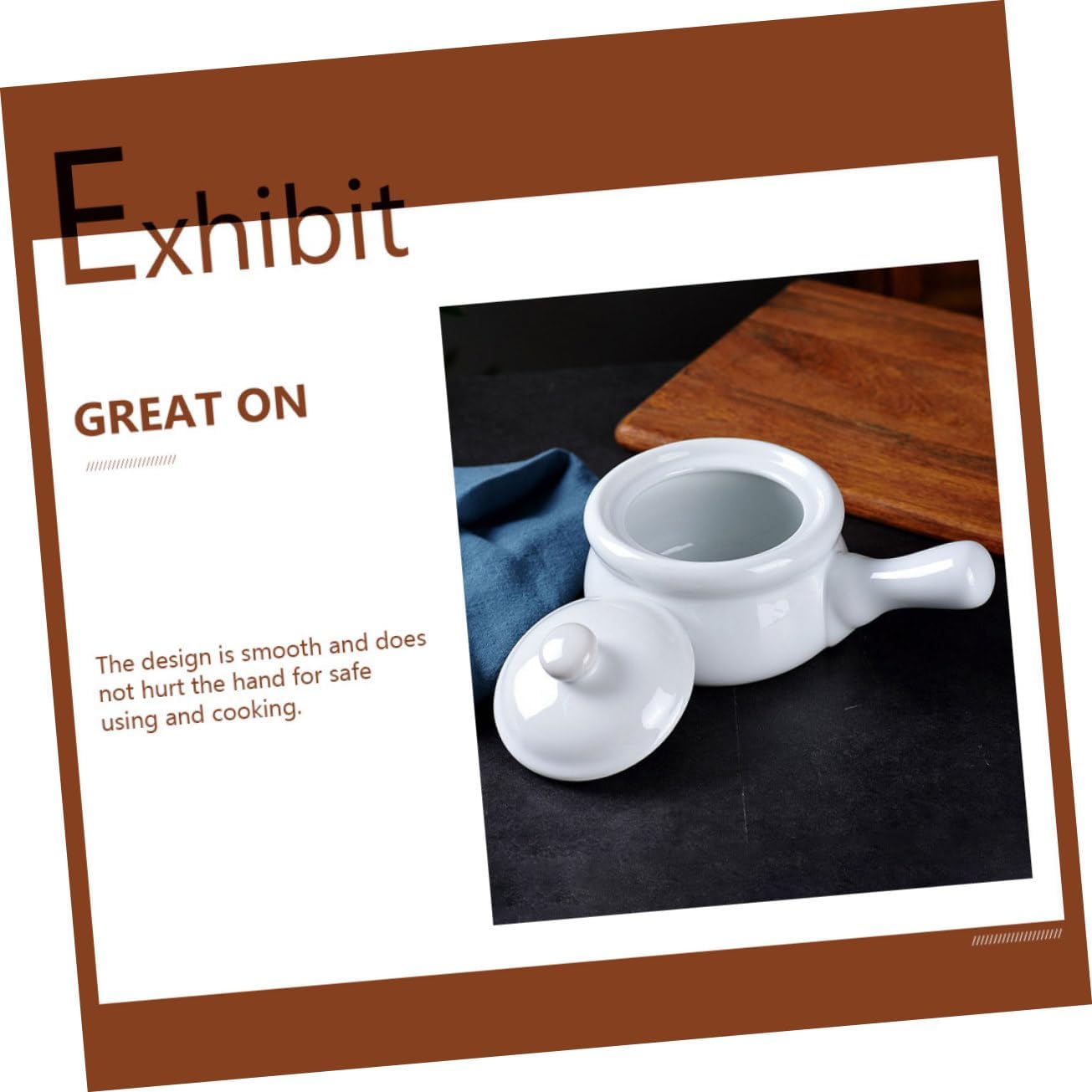 COLLBATH Ceramic Stockpot with Lid Handle