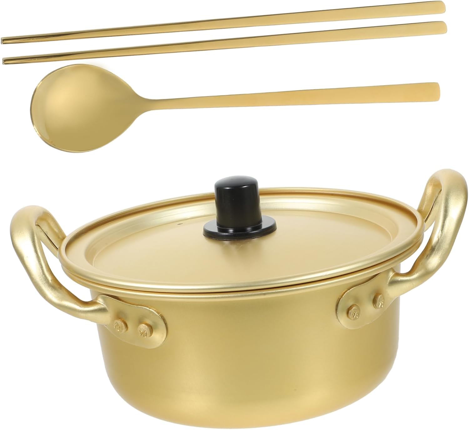 EXHUMKY Korean Ramen Pot Set with Spoon and Chopsticks