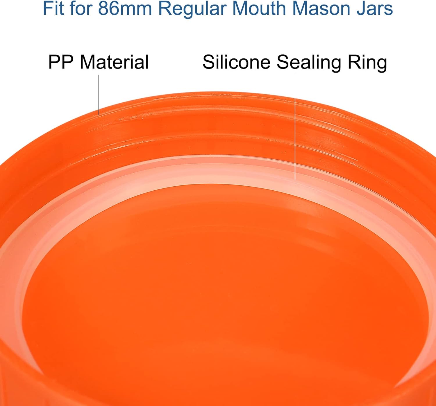 PATIKIL 86mm Wide Mouth Mason Jar Lids Orange 10-Pack Set