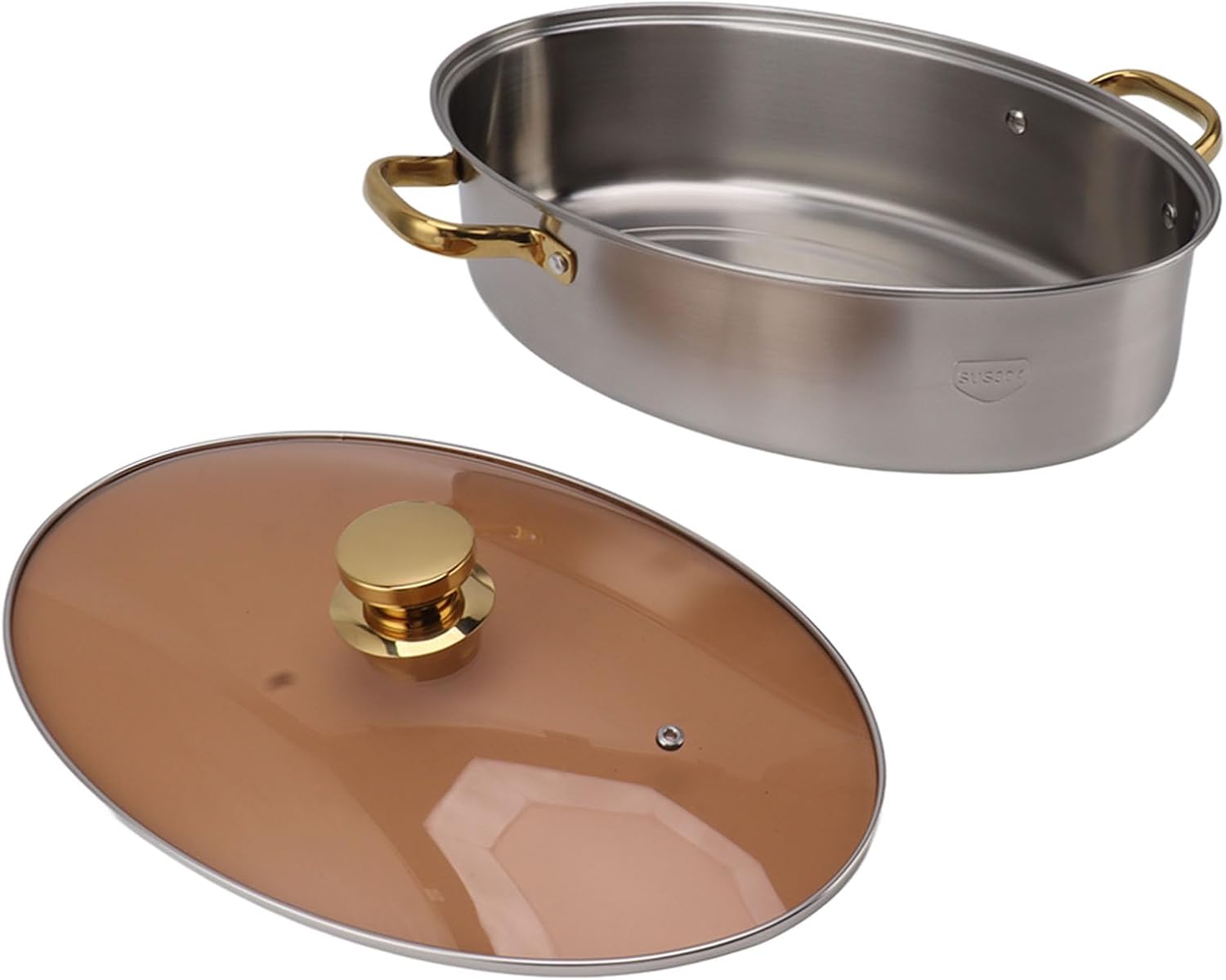 Stainless Steel Fish Steamer with Ceramic Lid and Rack