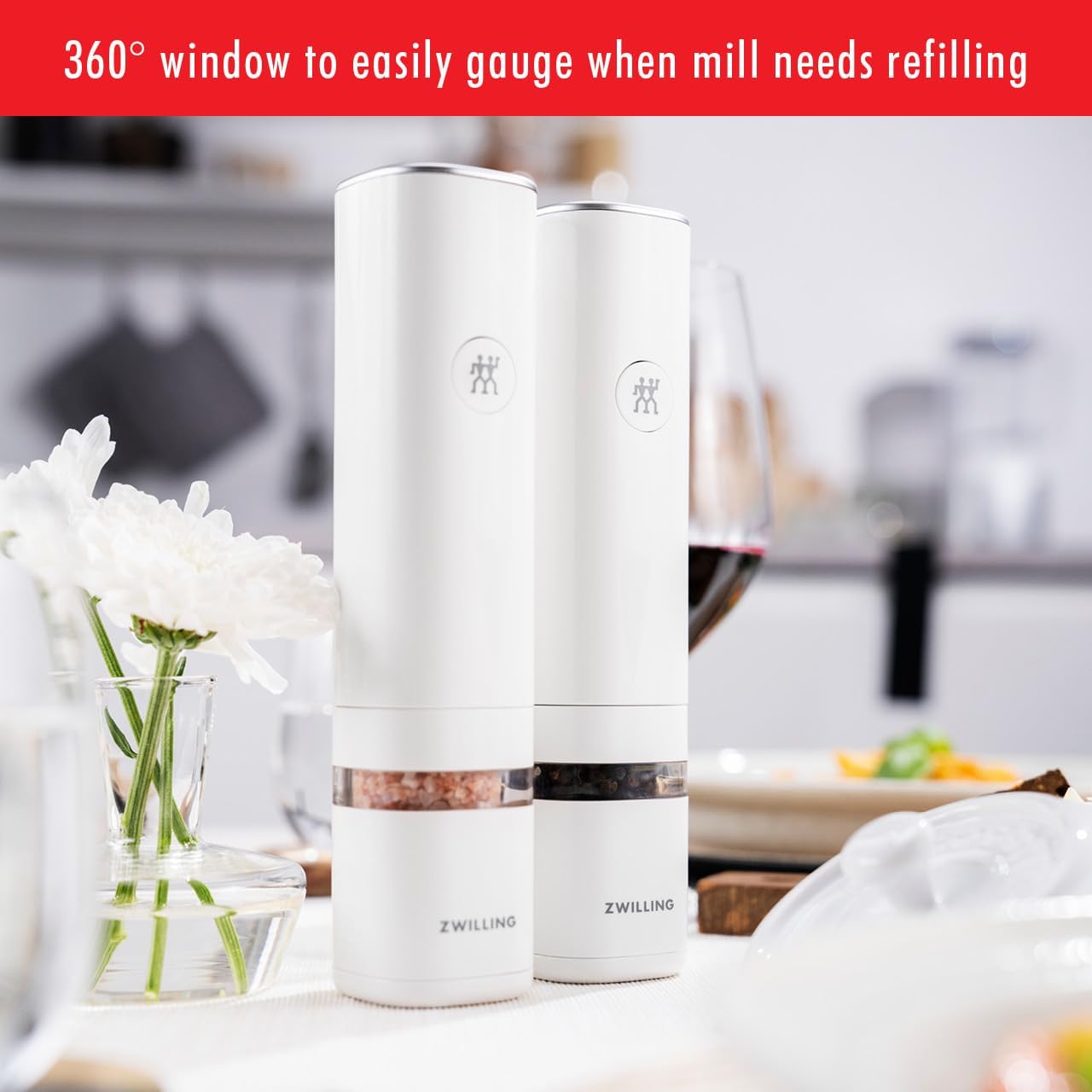 ZWILLING Enfinigy Electric Salt Pepper Mill - White