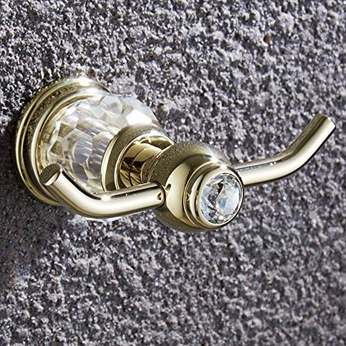AUSWIND Crystal Glass Brass Gold Bath Towel Hooks 1
