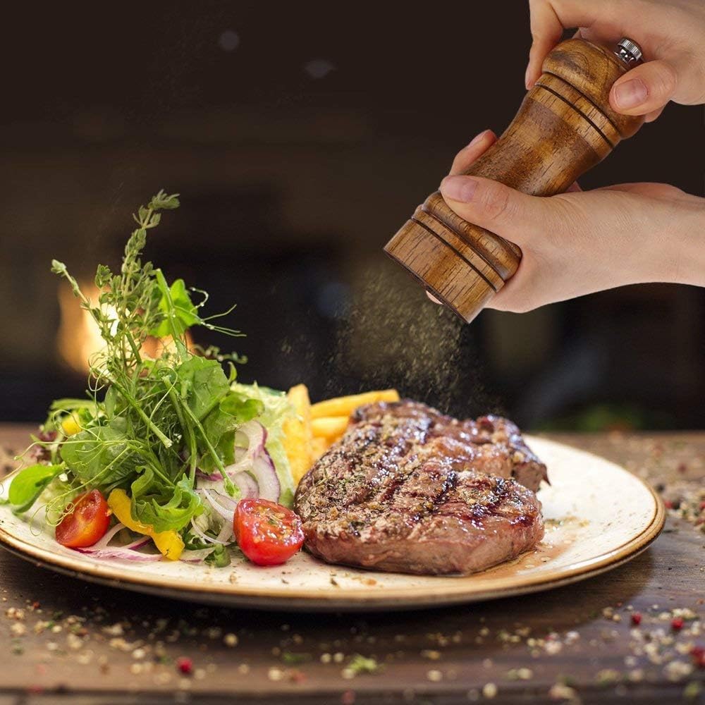 Powstro 5 Inch Adjustable Pepper Mill Set 2Pack
