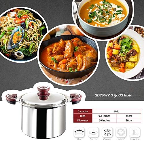 BUFFALO Stainless Steel Stock Pot 10 Inch with Lid