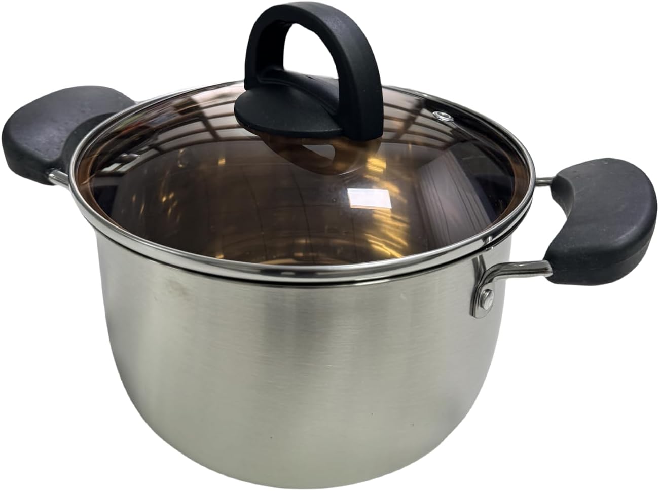 LadrfT Stock Pot with Lid and Handles Stainless Steel Classic Silver Medium