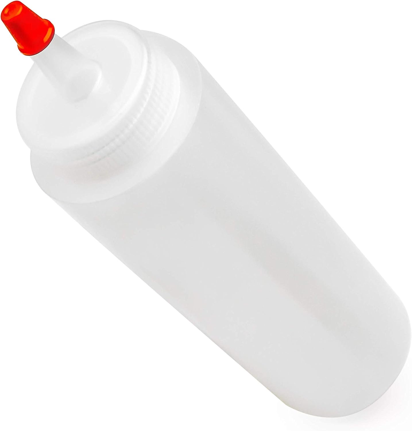 Bastex 8-Ounce Squeeze Bottles Pack of 8 Clear with Red Caps