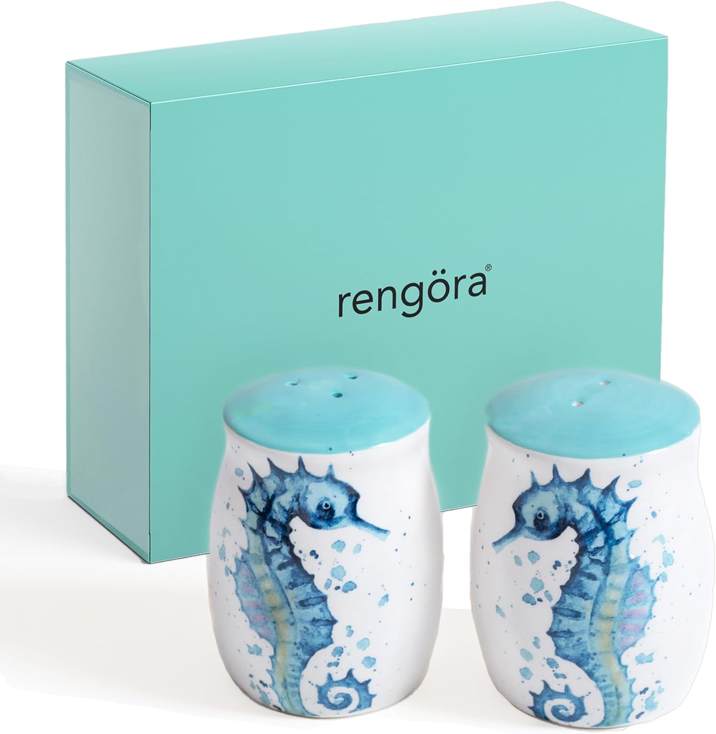 Rengra Ceramic Seahorse Salt Pepper Shakers Set