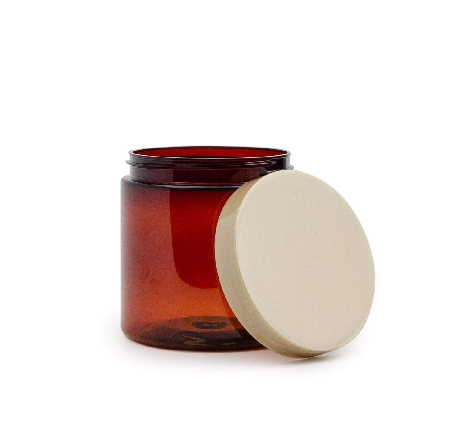 Grand Parfums 8 Oz Amber Plastic Jars with Champagne Gold Lids