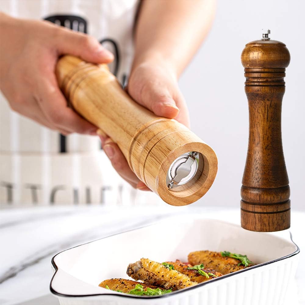 BINHAI Adjustable Pepper Mill Set 2 Piece 8 Inches