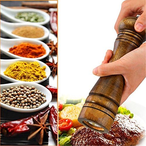 BINHAI Adjustable Pepper Mill Set 2 Piece 8 Inches