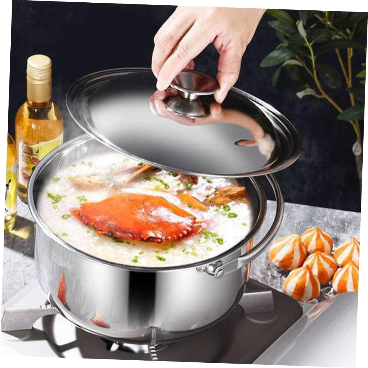 BRIGHTFUFU Multi-Purpose Stainless Steel Stockpot