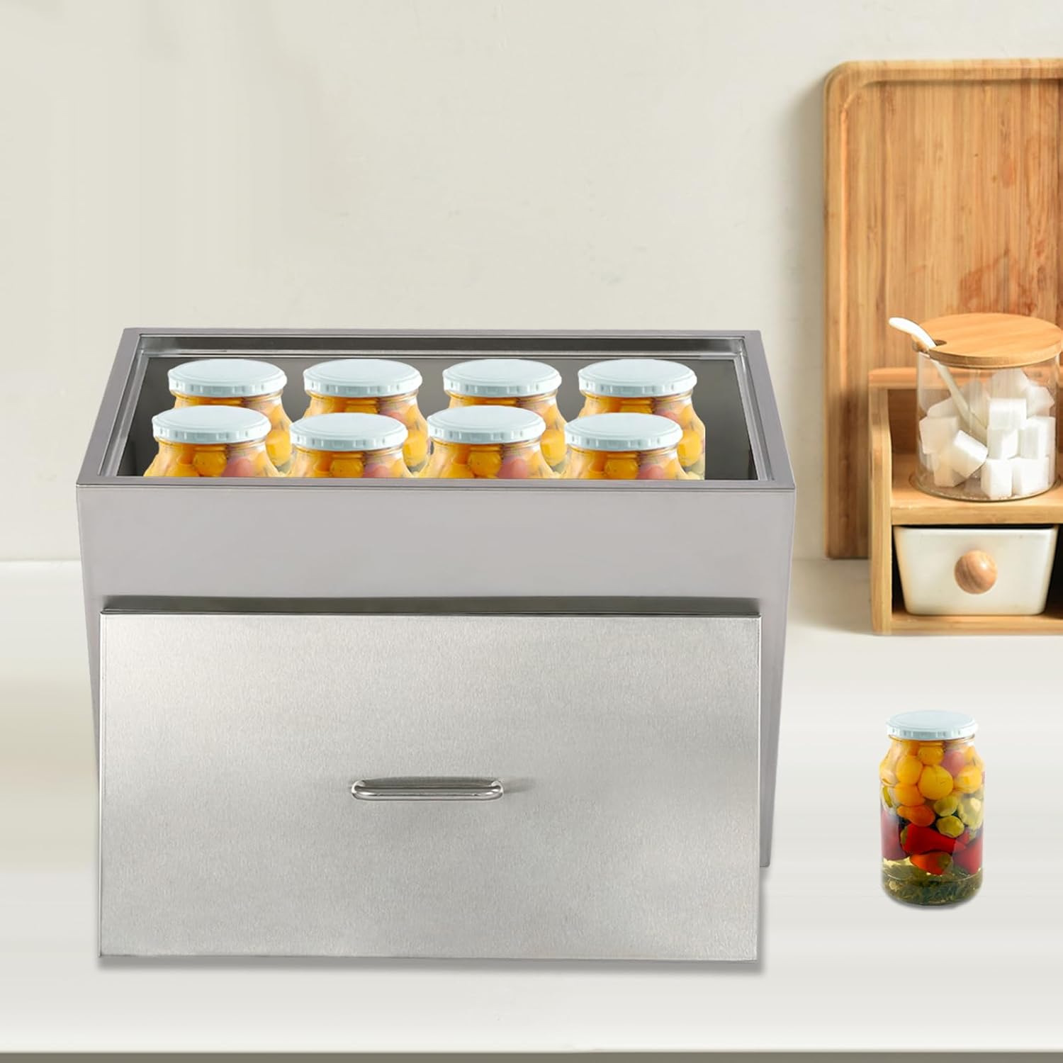 DYRABREST 50L Stainless Steel Stock Pot with Canning Racks
