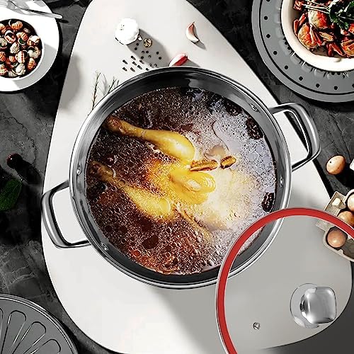 LEUGWAKN 8 Quart Stainless Steel Stock Pot With Lid