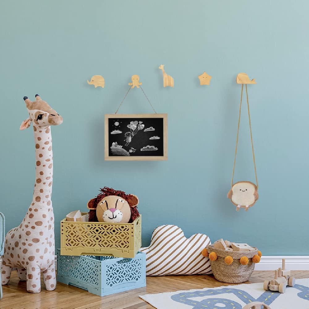 TRUULOOP Cute Animal Wood Wall Hooks - 5 Pieces