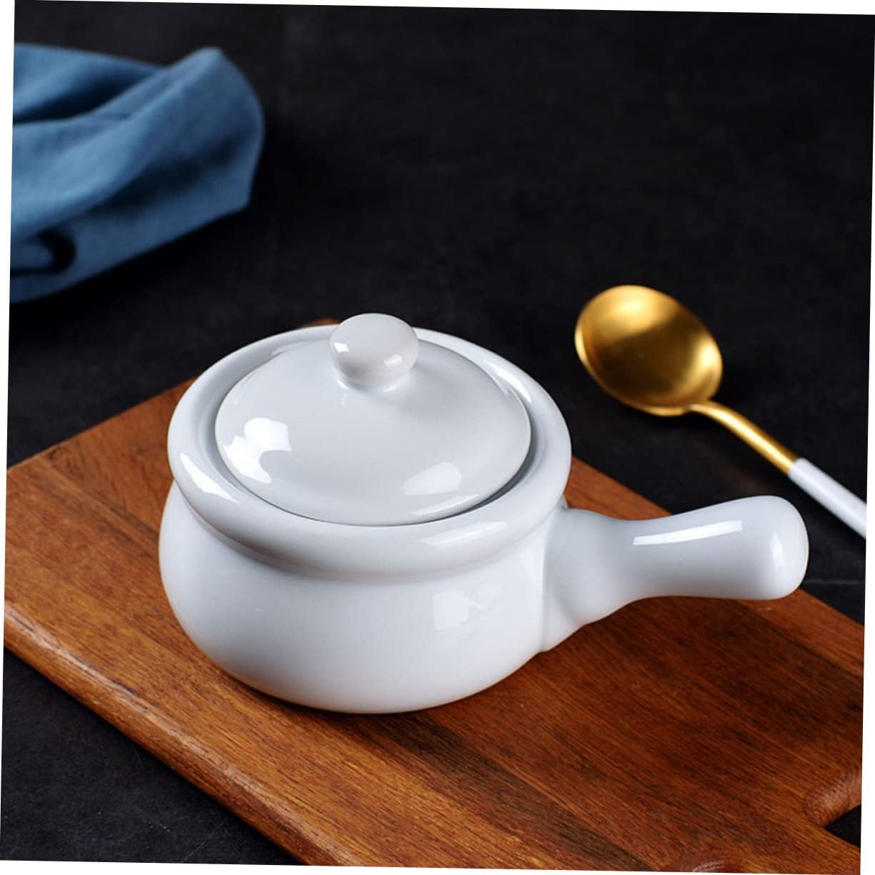 COLLBATH Ceramic Stockpot with Lid Handle
