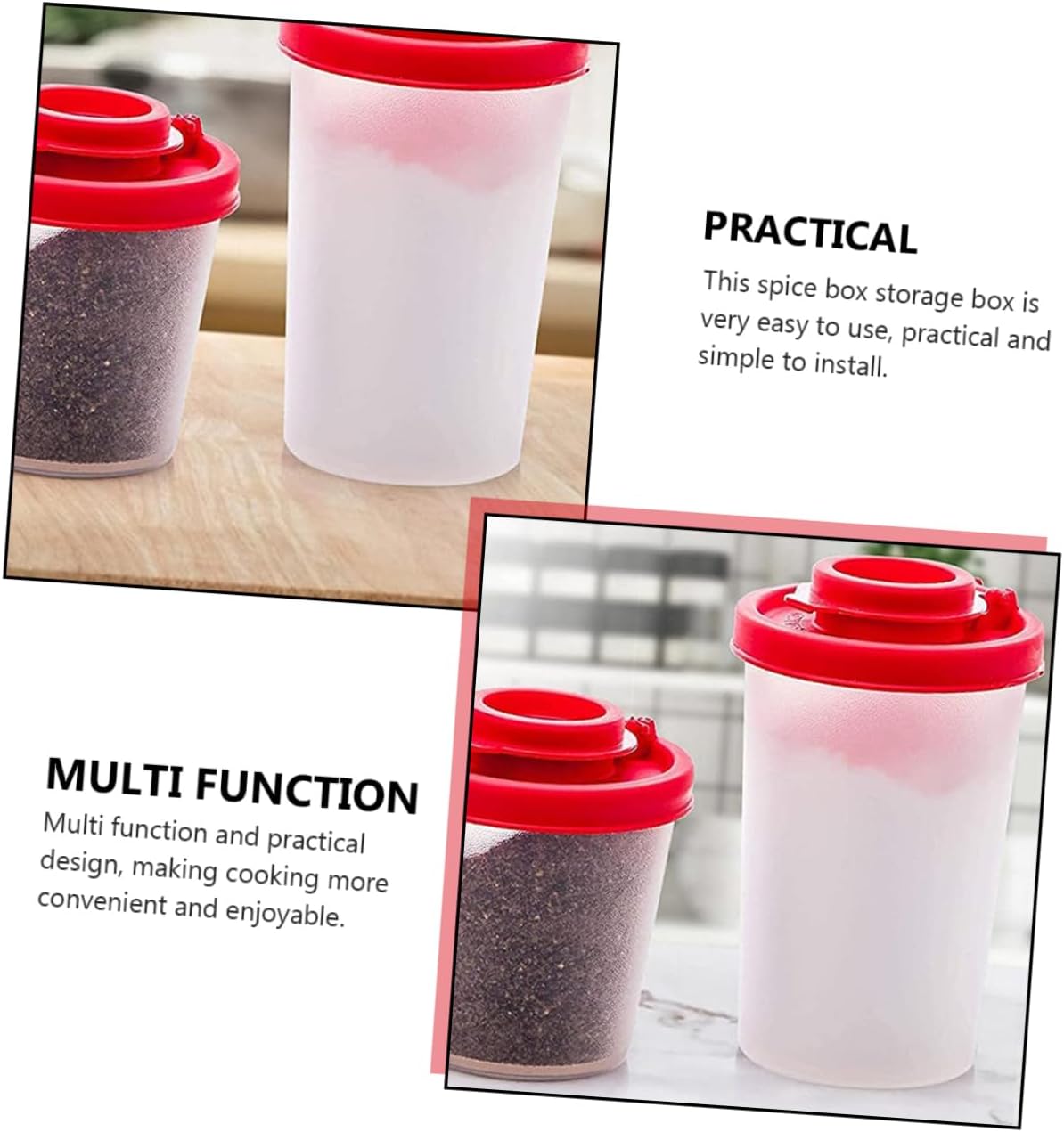 HAKIDZEL 2pcs Portable Seasoning Bottle Salt Pepper Shaker Set