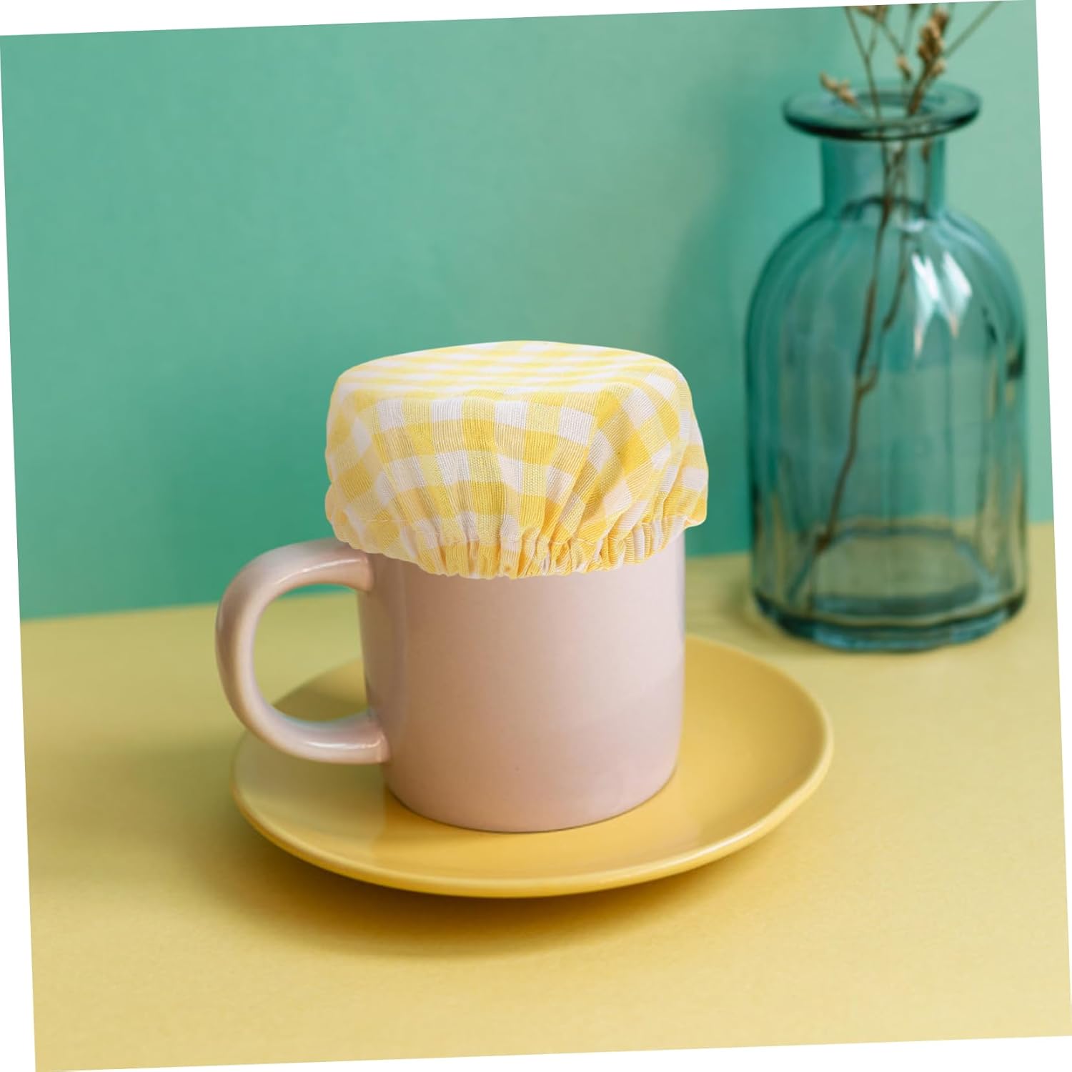 PRETYZOOM Fabric Jar Lids - Muslin Canning Covers for Mason Jars