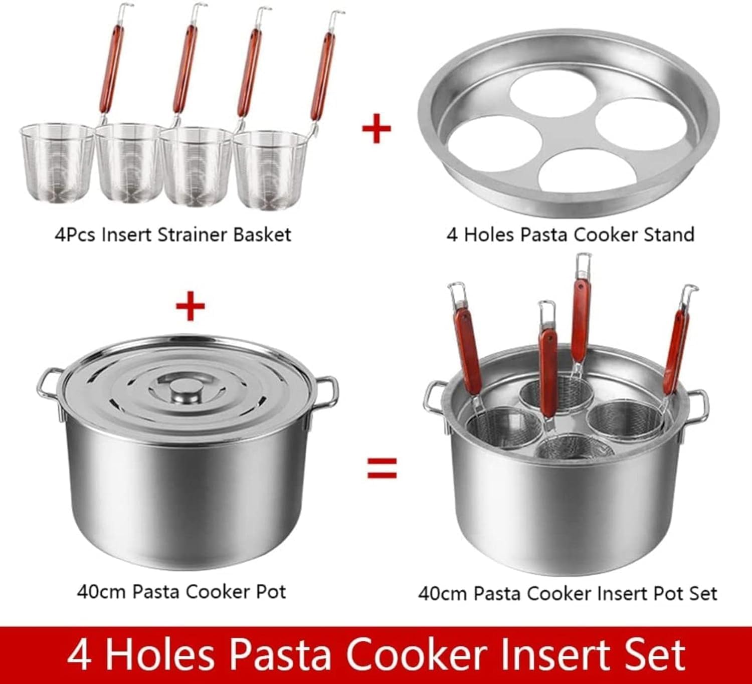 BINGWANG Multipots Pasta Pots Set with 4 Holes
