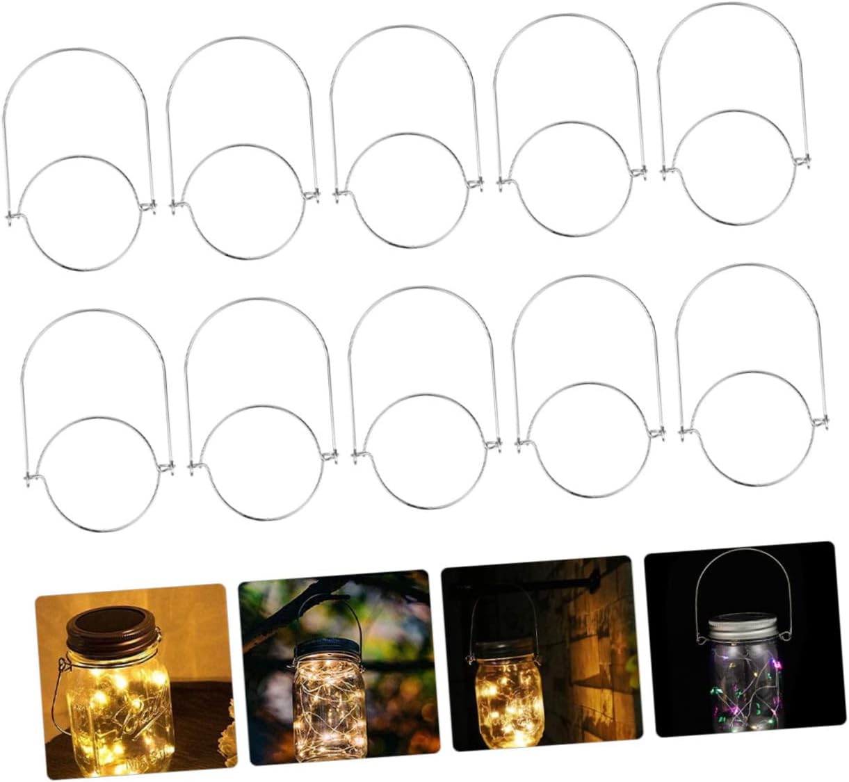 HOLIDYOYO 10pcs Stainless Steel Mason Jar Handles 1
