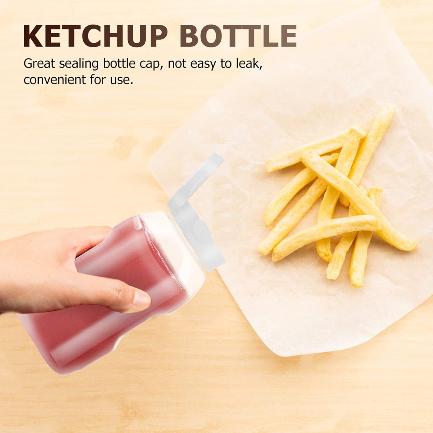 DOITOOL 4pcs Clear Plastic Squeeze Bottle with Cap Lids