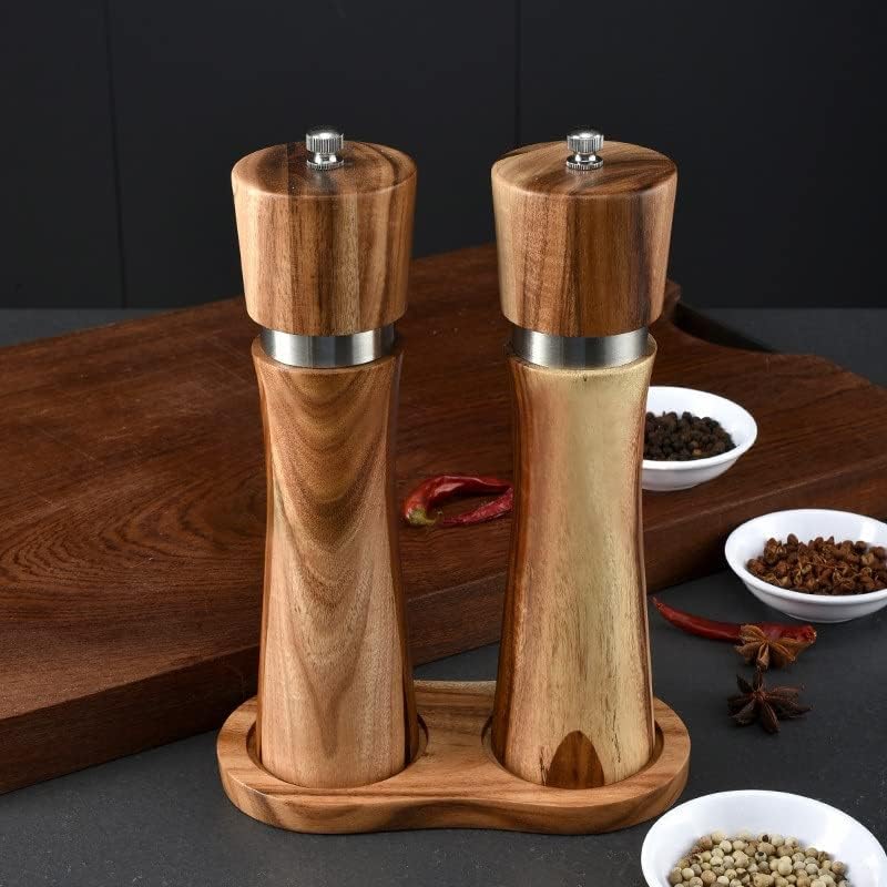 YVLVU 6810 Inch Wooden Pepper Grinder Set