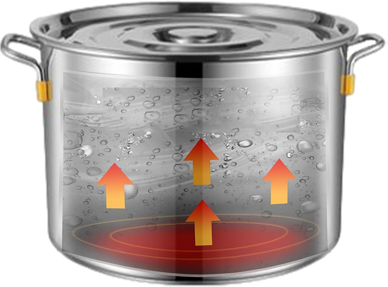 Stainless Steel Stock Pot with Glass Lid - 35L 62L 10L